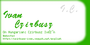 ivan czirbusz business card